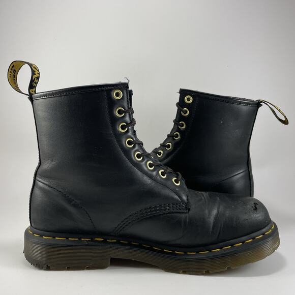 Dr Martens Docs 26860 Lined Combat Boots Womens Size 10 Black Leather 8-Eye - Picture 4 of 12